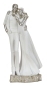 Preview: Exklusives Paar in Silber und Weiß – Elegante Deko-Figuren aus Kunststein Höhe 27 cm, Breite 12 cm
