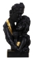 Preview: Schwarze Skulptur mit goldenen Akzenten Paar aus Kunststein – Exklusive Figur Höhe 30 cm Breite 16 cm