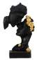 Preview: Schwarze Skulptur mit goldenen Akzenten Paar aus Kunststein – Exklusive Figur Höhe 30 cm Breite 18 cm