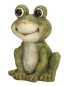 Preview: Deko Frosch Garten 33 cm hoch Vorgarten Figur lachend sitzend Gartendekoration
