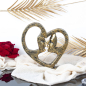 Preview: Herz Skulptur Gesicht aus Kunststein – Symbol der Liebe und Verbundenheit Höhe 21 cm Breite 20 cm