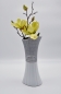 Preview: Hochwertige Vase 30 cm Weiß/Silber modern Dekovase Blumenvase