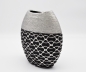 Preview: Moderne Vase 25 cm Schwarz/Silber Dekovase Blumenvase