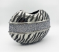 Preview: '"Moderne Blumenvase ''Chicago'' 26 x 21 cm Silber/Schwarz/Glitzernd hochwertig Deko Vase"'