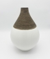Mobile Preview: Moderne Blumenvase 25 cm Holzoptik/Weiß Modern Vase Deko