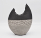 Preview: Moderne Vase 30 cm Silber/Grau flach/oval exklusiv Deko Blumenvase Dekovase