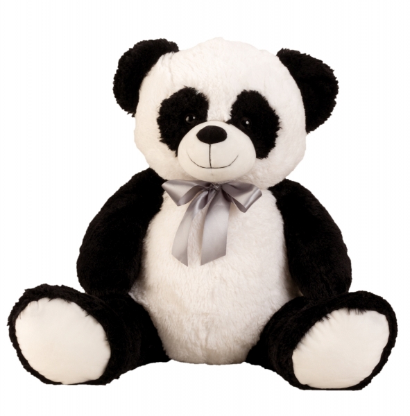 XL-Pandabär 80 cm Teddybär groß mit Schleife - der kuschelige Freund