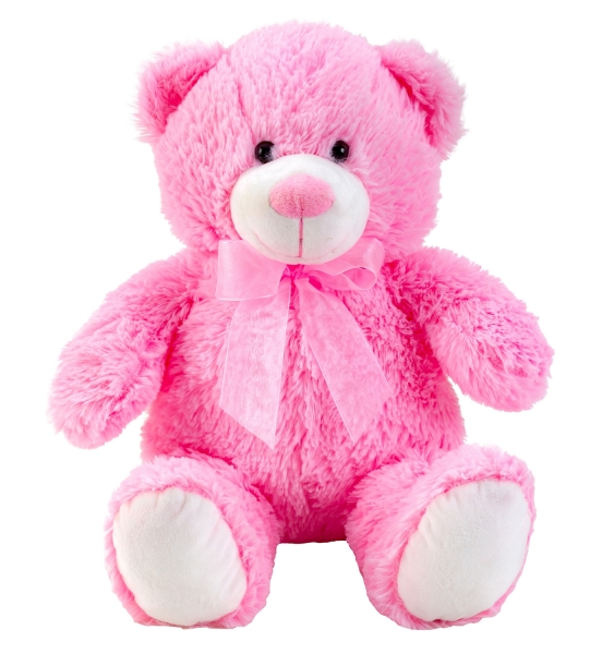 Teddybär rosa sitzend mit Schleife 50 cm Kuscheltier Stofftier Plüschbär