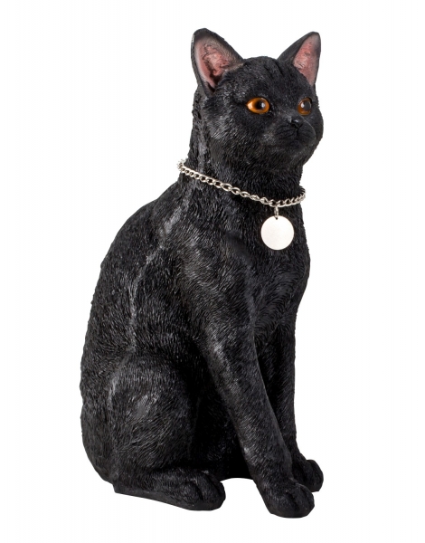 Katze schwarz große Skulptur Dekofigur Dekoration - Tierfigur Höhe 40 cm Deko