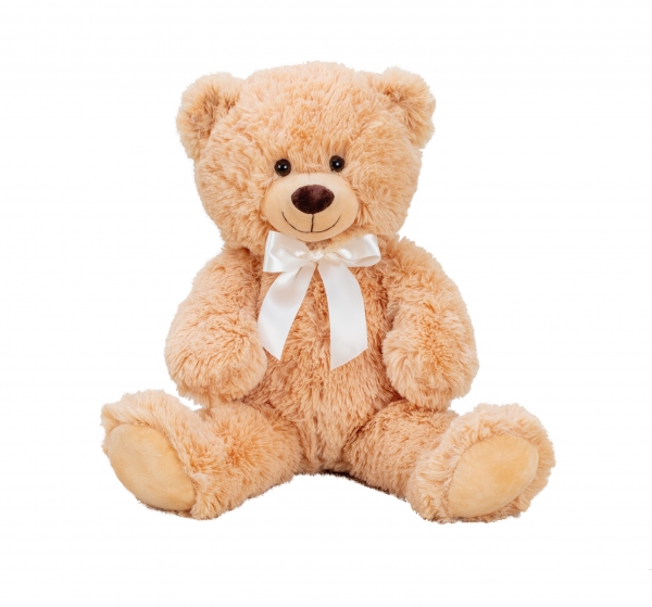 Teddybär braun sitzend mit Schleife 56 cm Plüschtier Kuscheltier Kuschelbär