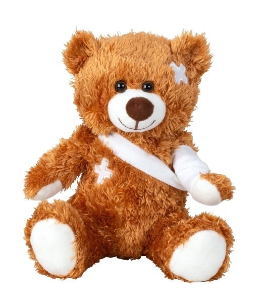 Plüschteddybär mit Verband 21 cm braun kranker Teddy verletzter Plüschbär Plüsch 