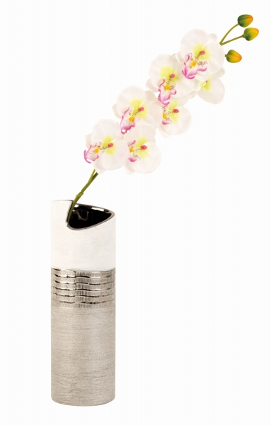 Exklusive hochwertige Vase Höhe 30 cm Dekovase in silber