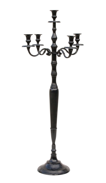 Exklusiver Kerzenständer 5-armig Höhe 98 cm aus Metall schwarz Kerzenhalter