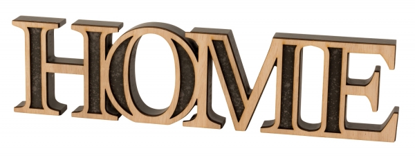 Designer Schriftzug "HOME" aus Holz