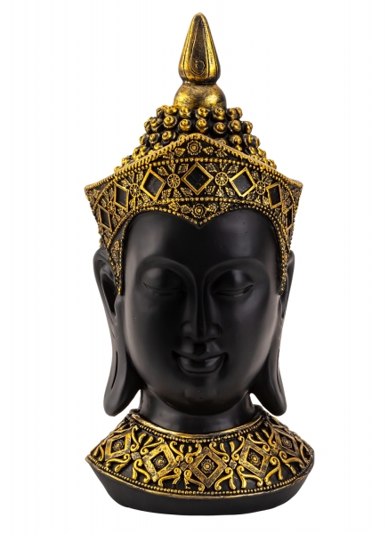 Exklusive Buddha Spardose Höhe 33 cm schwarz Buddhakopf Moderne Sparbüchse