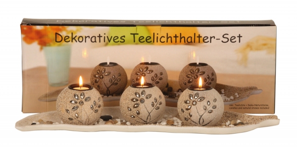 Exklusives XL-Teelichthalter SET 50 cm lang 8 cm hoch