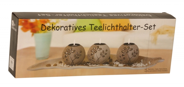 Exklusives XL-Teelichthalter SET 50 cm lang 8 cm hoch