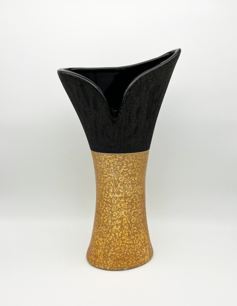 Moderne Vase 40 cm Champagner/Gold/Schwarz Blumenvase Dekovase Dekoration