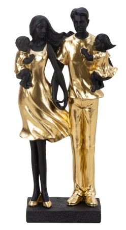Paarfigur mit Kind aus Kunststein Dekofigur – Exklusive Skulptur Höhe 26 cm Breite 19,5 cm