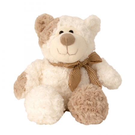 Teddybär beige braun sitzend mit Schleife 22 cm Stofftier Kuscheltier Kuschelbär