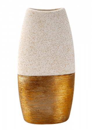 Exklusive Hochwertige Vase Höhe 29 cm Dekovase in Gold/Sandoptik