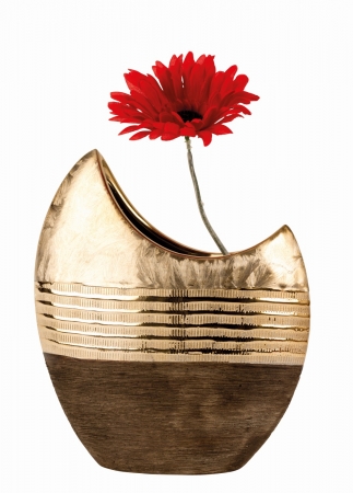 Exklusive hochwertige Vase Höhe 23 cm Dekovase in gold