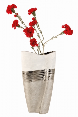 Exklusive hochwertige Vase Höhe 35 cm Dekovase in silber