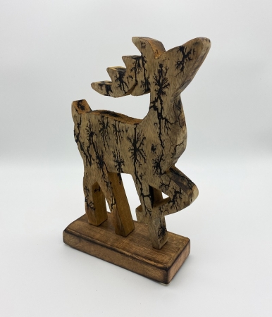 Rentier Deko Mango-Holz 25 x 17 cm Weihnachten Winterdeko Dekoration