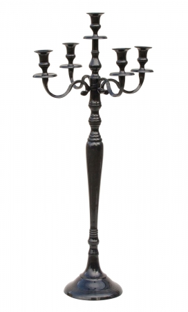 Exklusiver Kerzenständer 5-armig Höhe 81 cm aus Metall schwarz Kerzenhalter